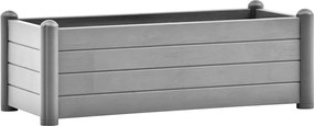vidaXL Strat înălțat de grădină, gri piatră, 100x43x35 cm, PP