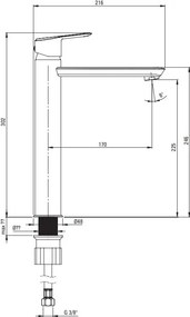 ARNIKA - Baterie de Lavoar Înalta Finisaj Auriu Periat BQA_R20N