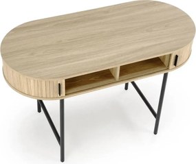 Birou B51, stejar/negru, 120x55x75 cm