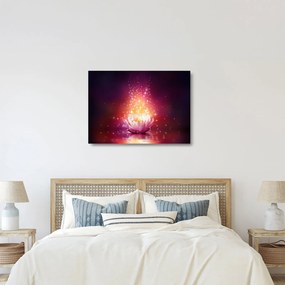 Tablou pe sticlă cu floare de lotus (70x50 cm)