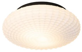 Plafonieră clasică neagră cu sticlă opală 35 cm IP44 - Nohmi