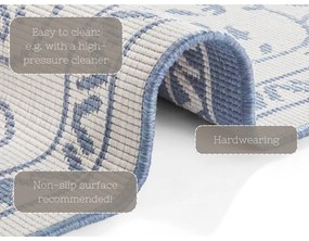 Covor adecvat pentru exterior NORTHRUGS Leyte, 200 x 290 cm, albastru-crem
