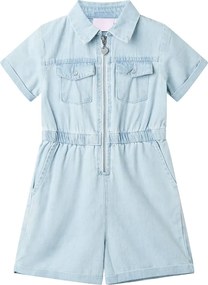 vidaXL Salopetă pentru copii cu mâneci scurte, albastru pal, 140