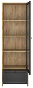 Vitrină Bruselas (stejar craft auriu + negru) . 1116779