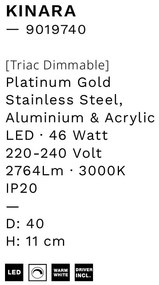 Lustra LED aplicata deosebita design modern KLEPSIDRA, 40cm