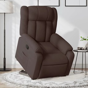 vidaXL Fotoliu rabatabil cu ridicare pe verticală, maro închis, textil
