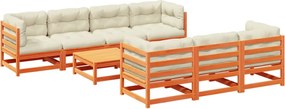 vidaXL Set canapele grădină cu perne, 8 piese, maro, lemn masiv de pin