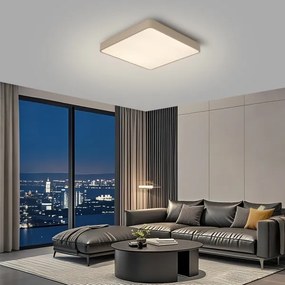 Brilagi-LED Plafonieră LED dimmabilă POOL, 48W, 230V, 3000-6000K, 50x50 cm, bej + telecomandă