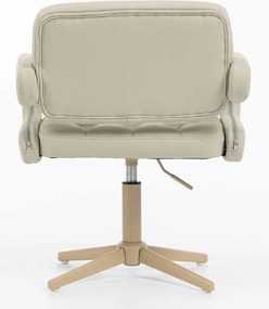 HR8403CROSS Scaun Ecru Piele Ecologica Premium Soft cu Bază Crem