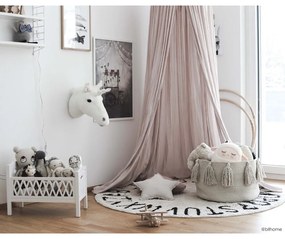Covor pentru copii crem lavabil/țesut manual din bumbac ø150 cm ABC Natural Black – Lorena Canals