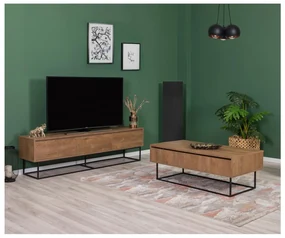 Set mobilier living Laxi 23 (nuc + negru). 1107126