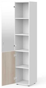 Dulap înalt Manager 39,9 x 42,2 x 196,5 cm, stânga, salcâm deschis / alb