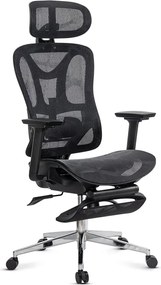 Scaun ergonomic de birou negru din mesh cu suport pentru picioare și tetieră ajustabilă SYYT 9519