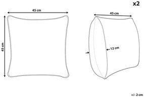 Set 2 buc. pernă 45x45 cm MILDURA (gri). 1022612