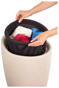 Coș de rufe și taburet, 2 în 1, Wenko Linen Look, bej