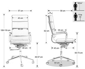 Scaun de birou ergonomic OFF 808 negru