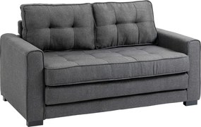 HOMCOM Canapea Extensibilă din Material Textil 2 Locuri cu Capitonaj și Arcuri, 151x75x85 cm, Gri | Aosom Romania