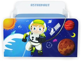 Pat copii Astronaut 2-8 ani + saltea 140x70x12 cm + husa impermeabila