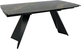 Masa extensibila ECLIPSE, negru cu efect de marmura, ceramica/metal, 1