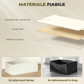 HOMCOM Comodă Modernă cu 4 Sertare Pliabile 58x30x91 cm, Alb și Gri | Aosom Romania