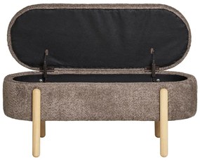 Bancă maro cu tapițerie din țesătură bouclé Branca – House Nordic