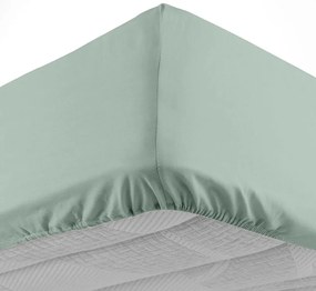 Cearceaf verde deschis din bumbac cu elastic 180x200 cm Lina – douceur d'intérieur