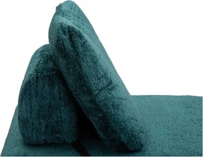 Fotoliu albastru-verde extensibil cu tapițerie din țesătură bouclé Faster – Mauro Ferretti