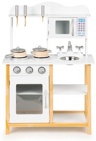 Bucătărie pentru copii din lemn cu cuptor alb