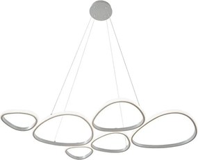 Lustră LED suspendată pe cablu HELIX LED/61W/230V argintie