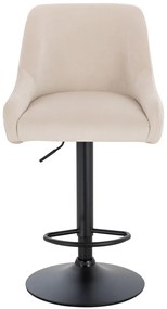 HR920W Scaun Crem din Catifea cu Bază Neagră