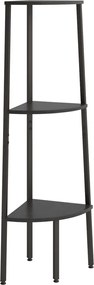 vidaXL Raft de colț cu 3 niveluri, negru, 45,5x31,5x120 cm