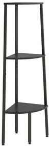 336390 vidaXL Raft de colț cu 3 niveluri, negru, 45,5x31,5x120 cm