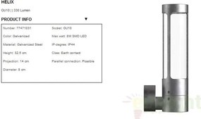 Aplica de perete exterior IP44 LED Helix 77471031 DFTP