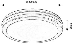 Rabalux 77035 - Plafonieră LED pentru baie INDRE, 28W, 230V, IP54, negru