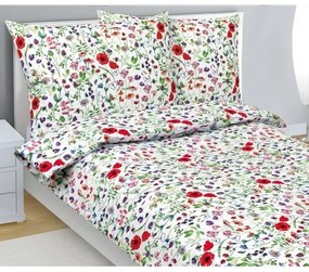 Bellatex Lenjerie de pat din bumbac Mac roșu, 140x 200 cm, 70 x 90 cm