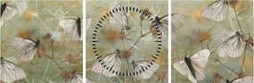 Tablou - Vintege fluturi (cu ceas) (90x30 cm)