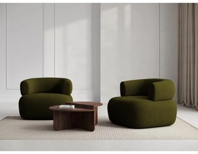 Fotoliu verde cu tapițerie din țesătură bouclé Jenny – Micadoni Home