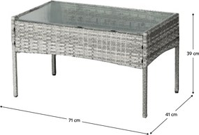 Set 4 piese din ratan, pentru grădină, gri, RATANA