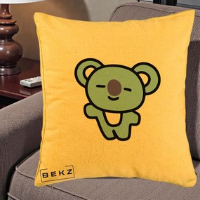 Perna Personalizata BT21 Koya Kawaii, 40x40 cm, Galben, Husa Detasabila, Perna Inclusa, BEKZ®