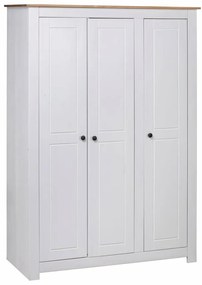 vidaXL Șifonier cu 3 uși, alb, 118 x 50 x 171,5 cm, pin gama panama