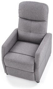 Fotoliu recliner Felipe stofa gri H103 cm
