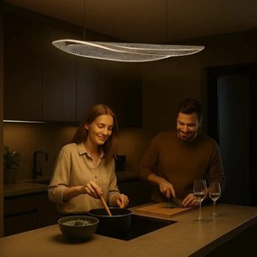 Lustra LED suspendata din metal auriu Zofrael L-94cm