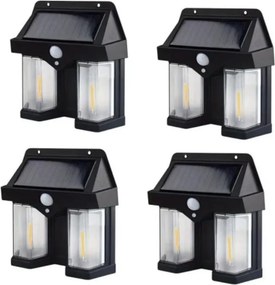 Set 4 bucati Lampa Solara Tip aplica perete cu Senzor de Miscare