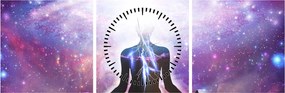 Tablou - Conexiune cu univers (cu ceas) (90x30 cm)