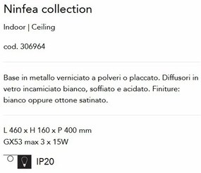 Plafoniera design modern Ninfea pl3 alba