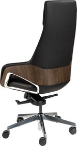 Scaun de birou modern piele sintetica si furnir de nuc Black