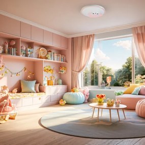 Plafonieră LED pentru copii MOONCAT LED/34W/230V roz