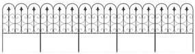 Outsunny Set de 5 garduri de grădină decorative din sârmă metalică antirugină pentru exterior, negru | Aosom Romania