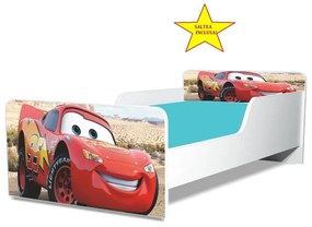 Pat junior Fulger McQueen, cu saltea, 130x60 cm