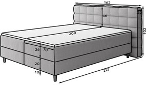 Pat boxspring Camma 180x200 cm Royal 20